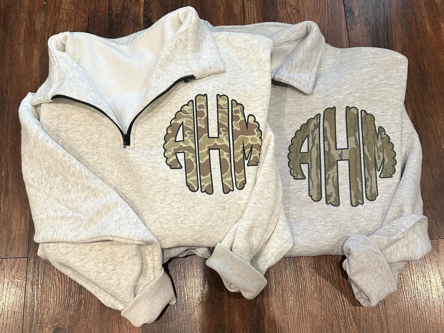 Custom Camo Monogram Quarter Zip