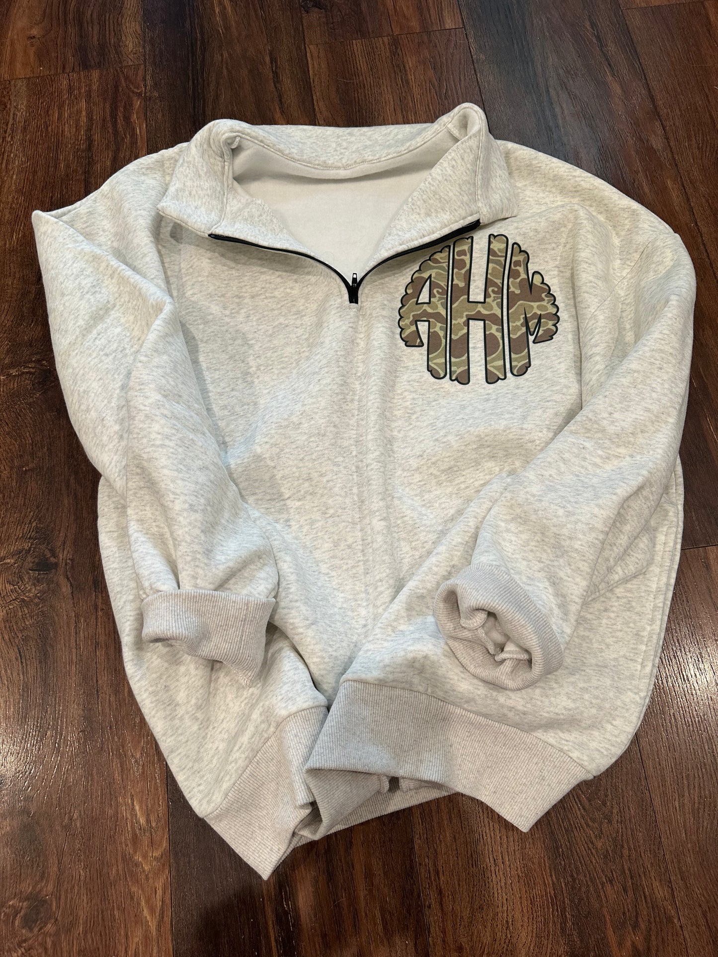 Custom Camo Monogram Quarter Zip