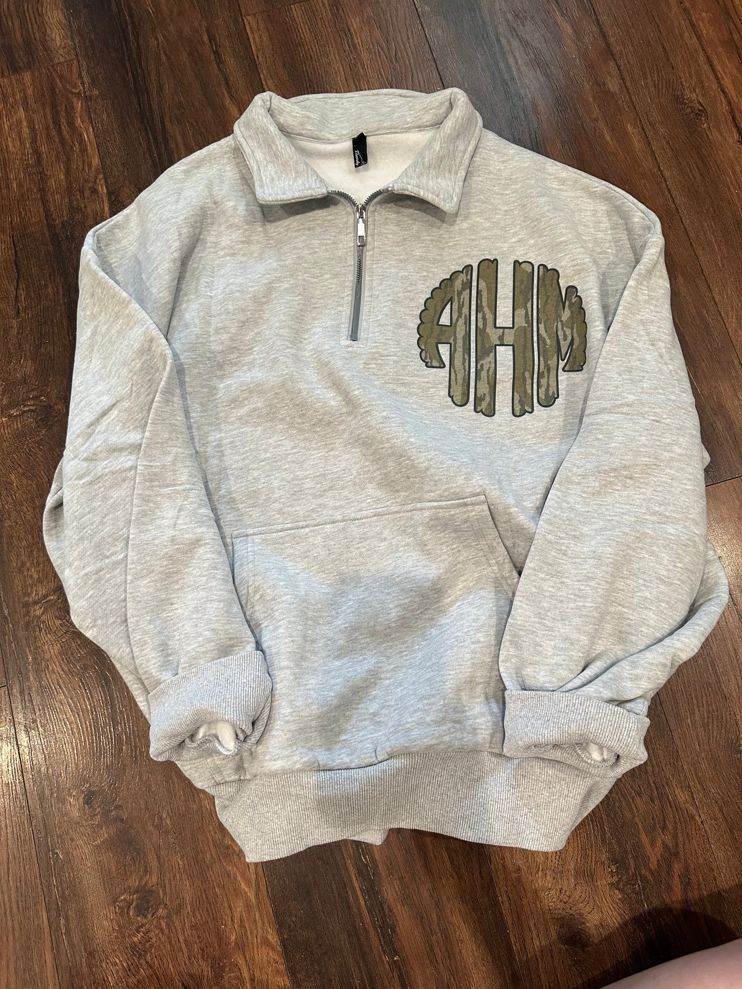 Custom Camo Monogram Quarter Zip