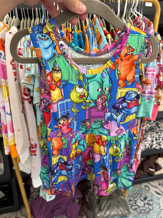 Monsters Inc Biker Shorts Day Wear Set