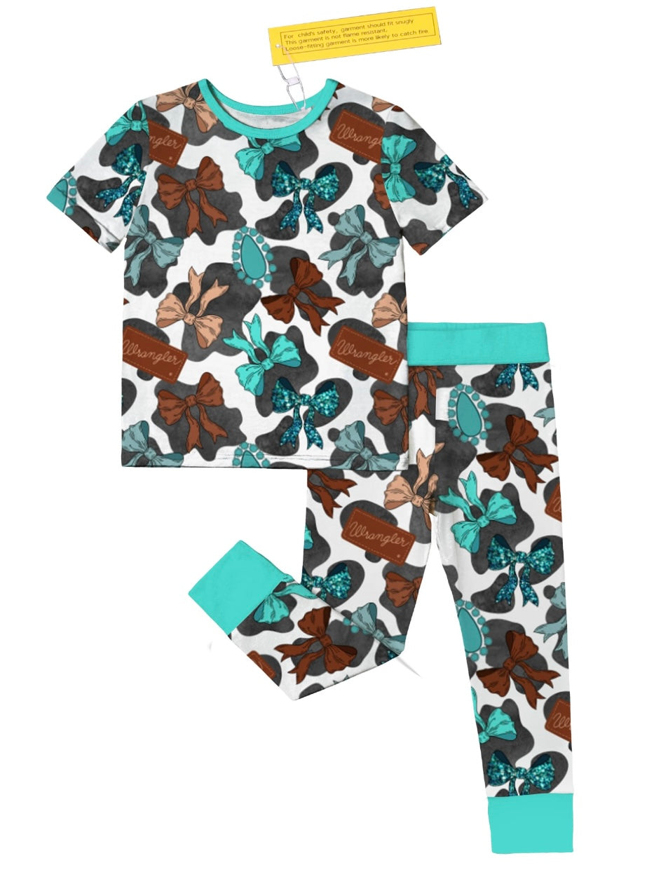 Wrangler Bows 2 Piece Short Sleeve & Pants Set