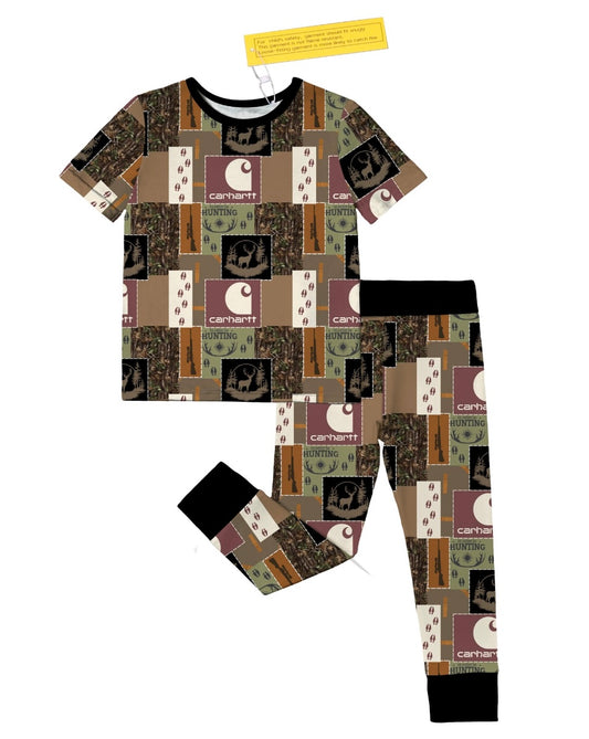Carhartt Camo Patchwork 2 Piece Short Sleeve & Pants Set