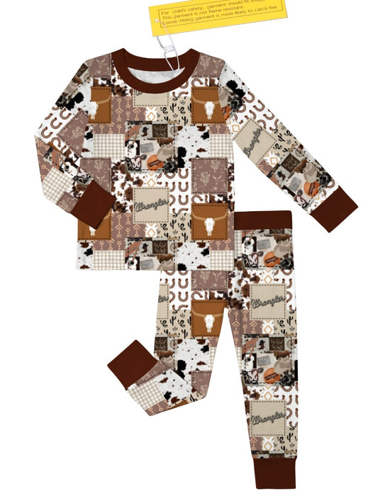 Wrangler Patchwork 2 Piece Long Sleeve & Pants Set