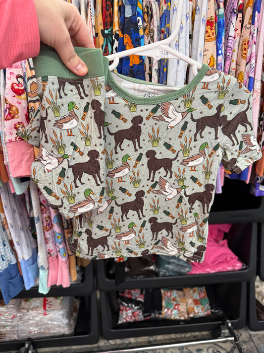 Hunting Dog Bamboo 2 Piece Short Sleeve & Shorts Set