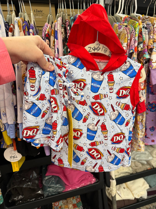 Dairy Queen Bamboo Daywear 2 Piece Hooded Tank & Shorts Set