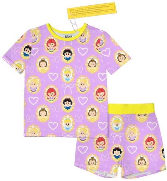 Princess Little People Bamboo 2 Piece Short Sleeve & Shorts Set