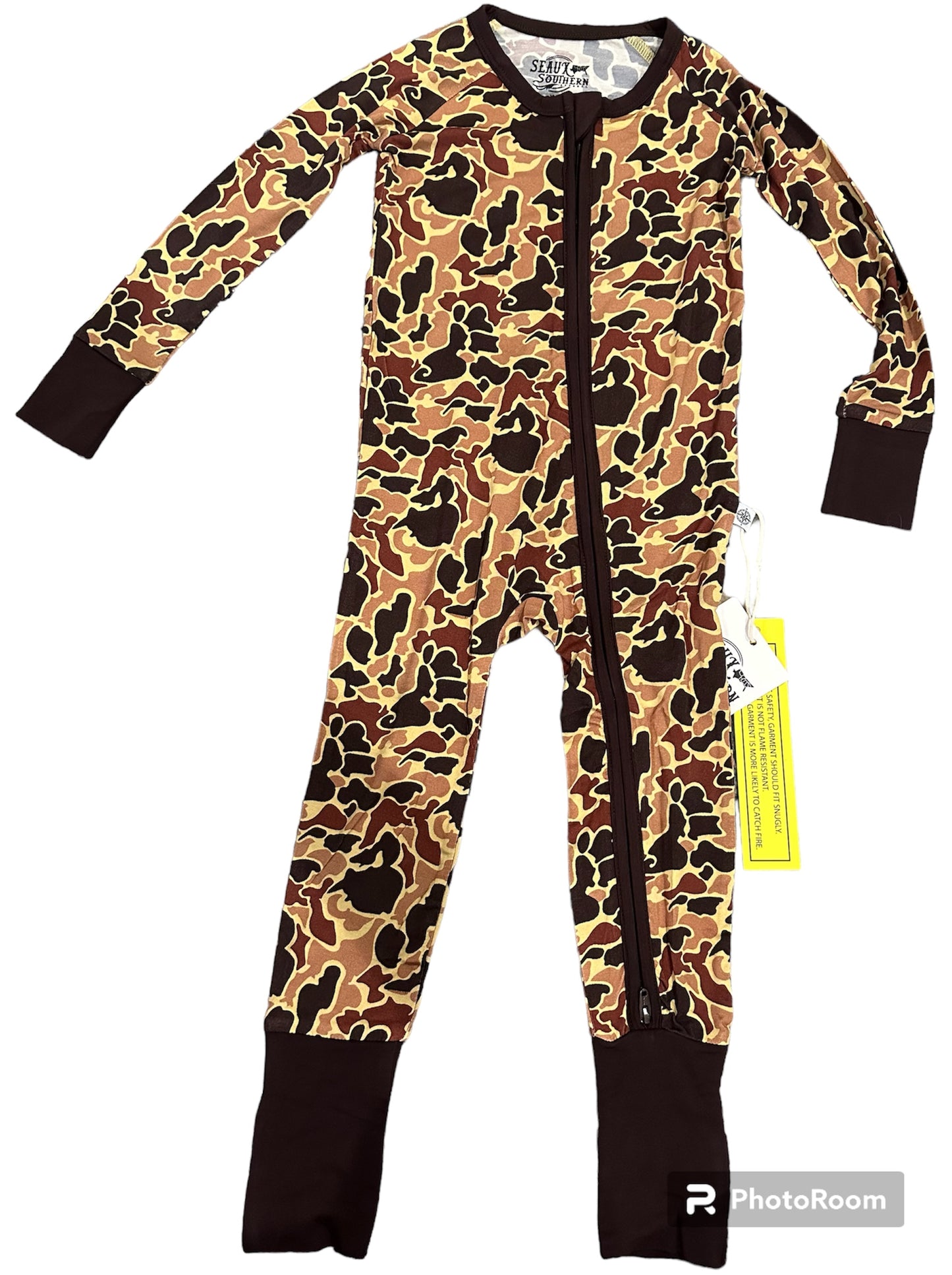 Brown/Tan Old School Camo Bamboo PJs