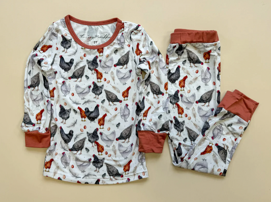 Chicken Coop 2 Piece Long Sleeve Bamboo Set