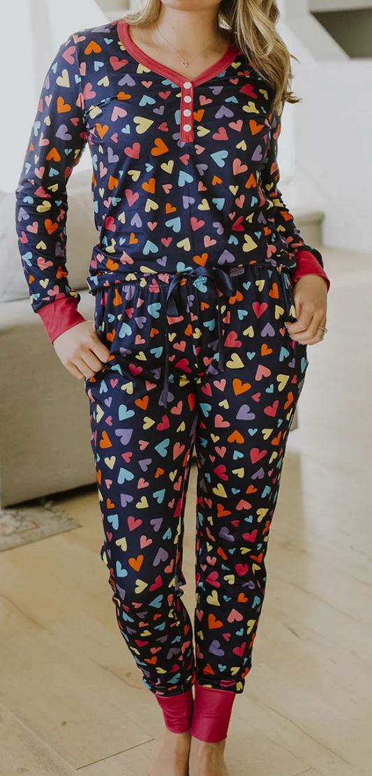 Colorful Hearts PJ Set