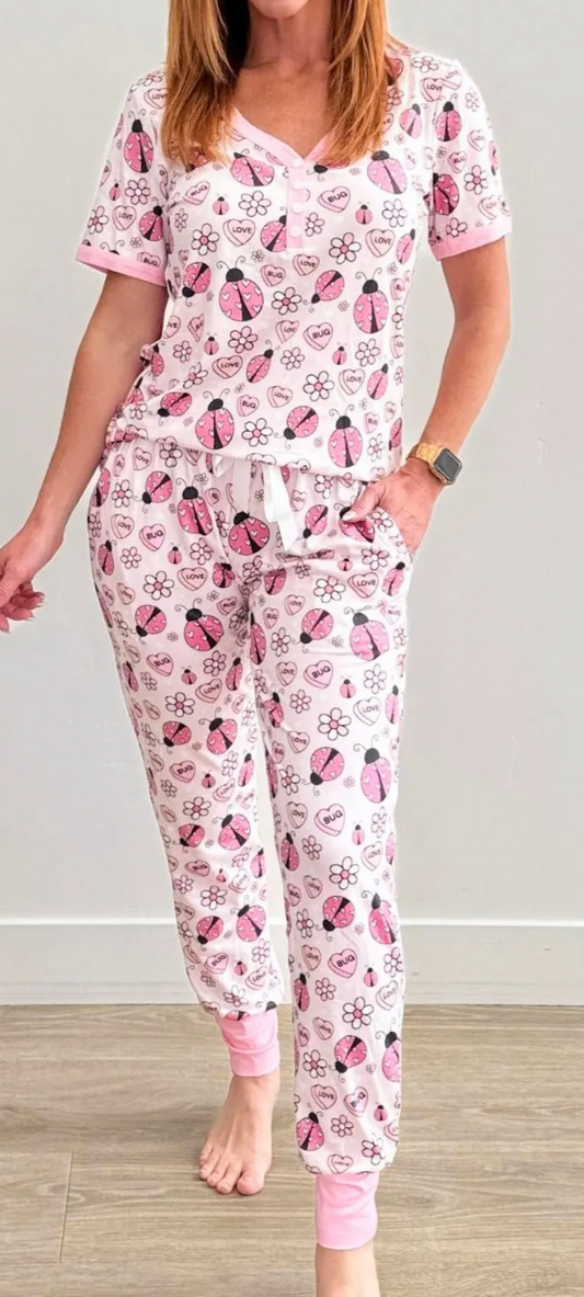 Love Bug Valentines Day PJ Set