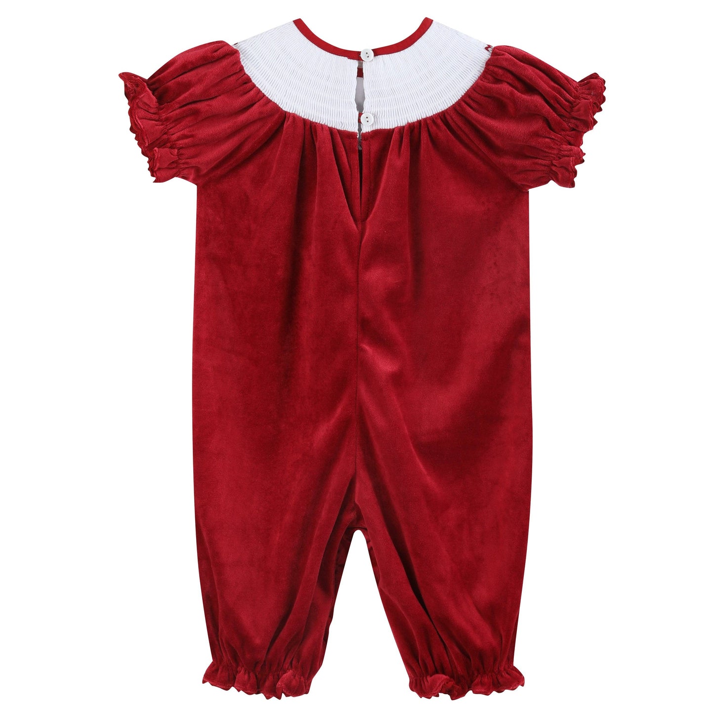 Red Velvet Reindeer Smocked Playsuit