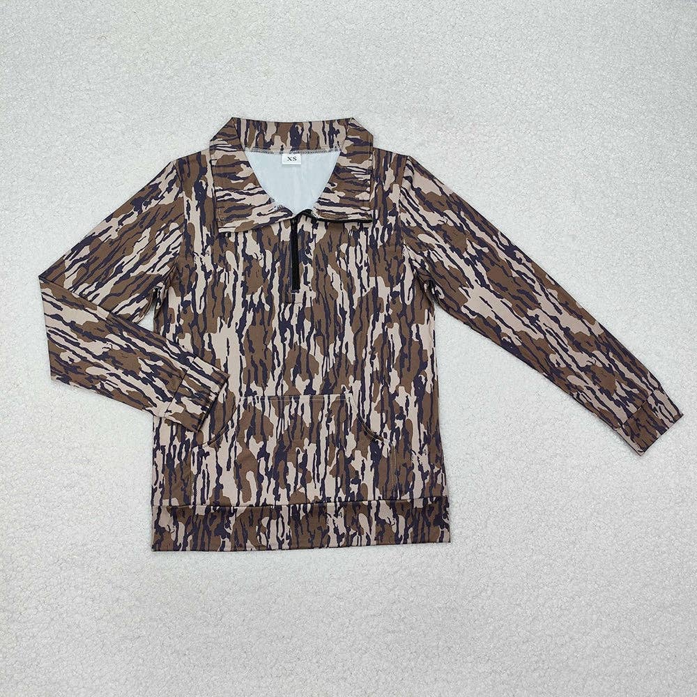 Womens Bottomland Camo Pullover