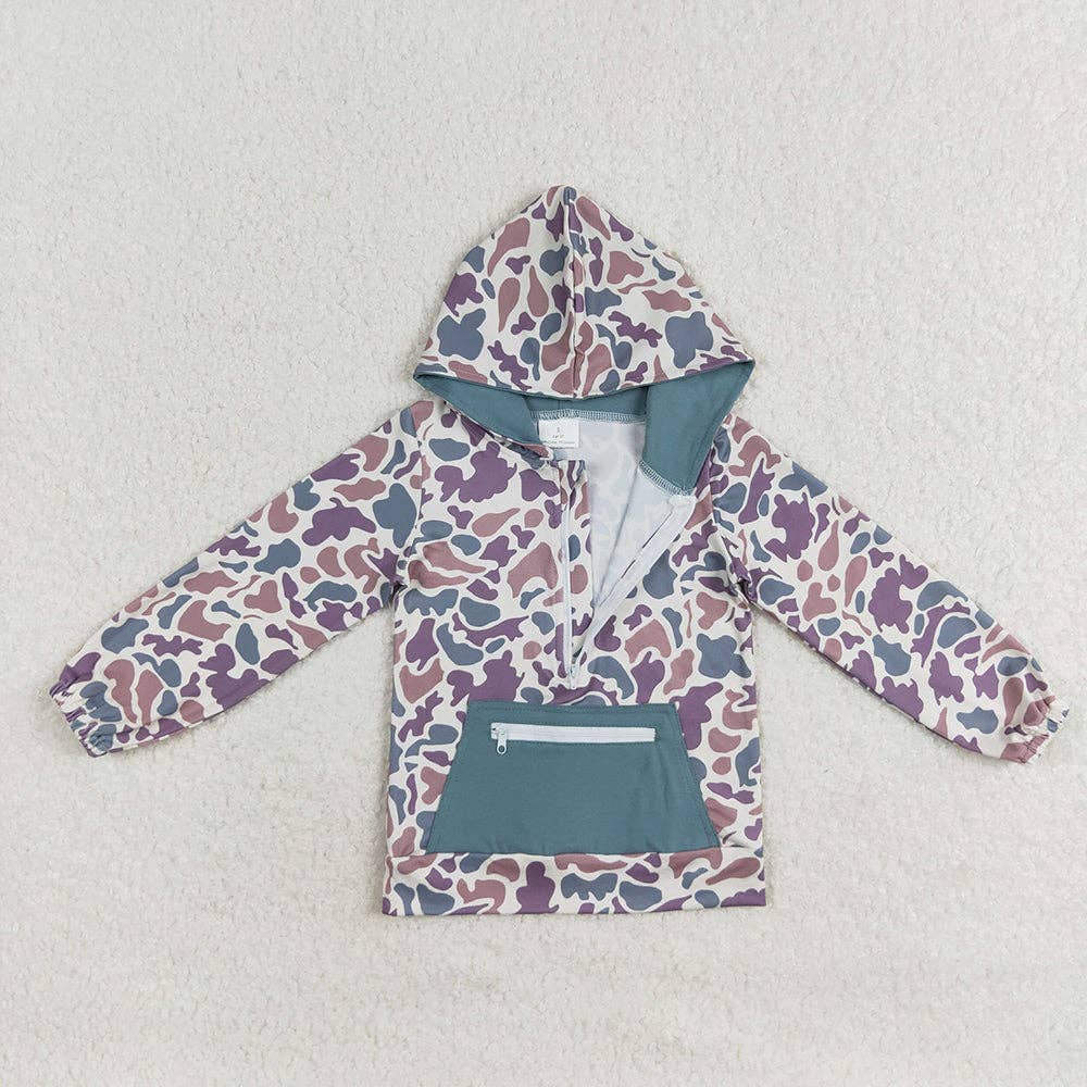 Green Camo Hooded Pullover