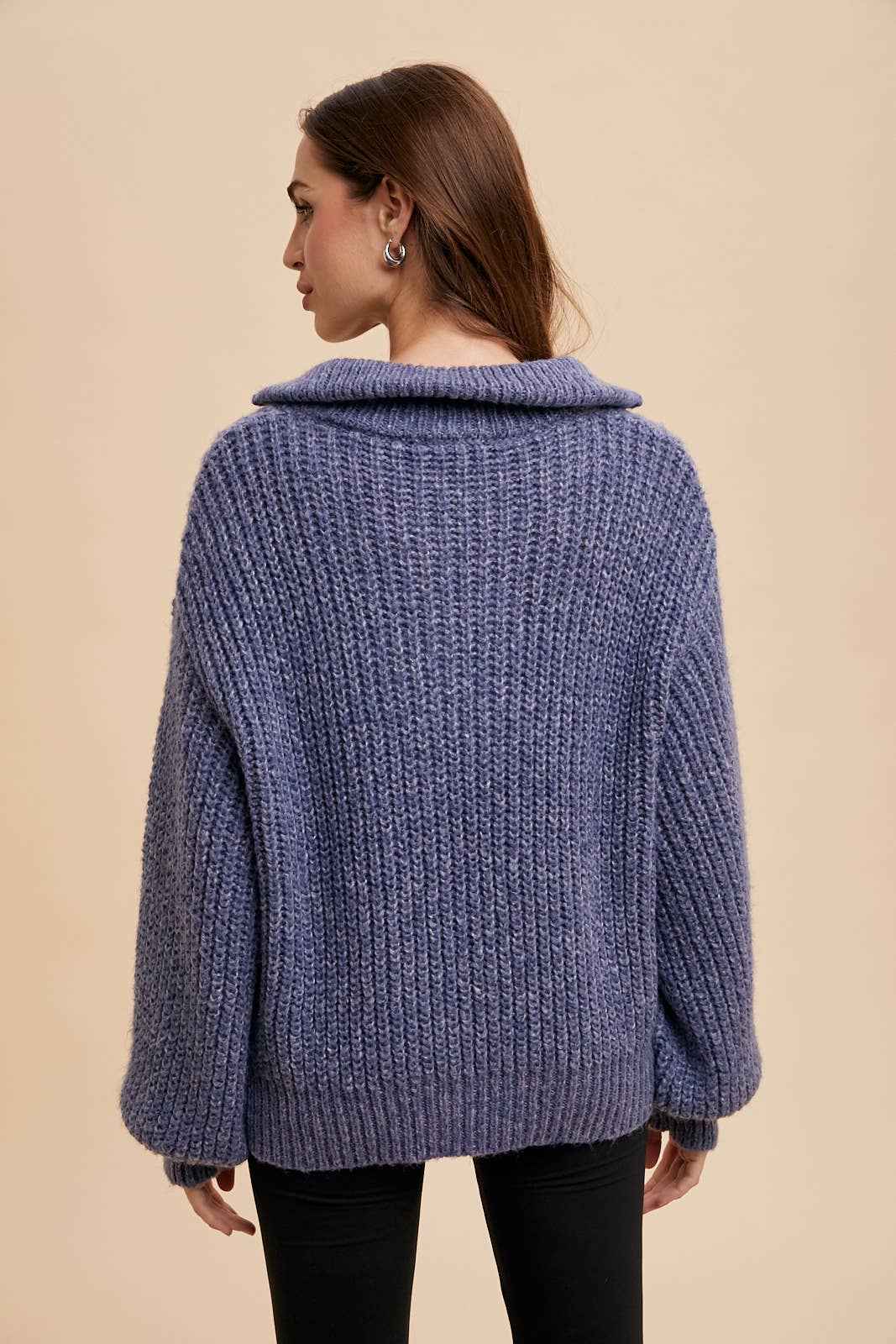 QUARTER ZIP KNITTED SWEATER