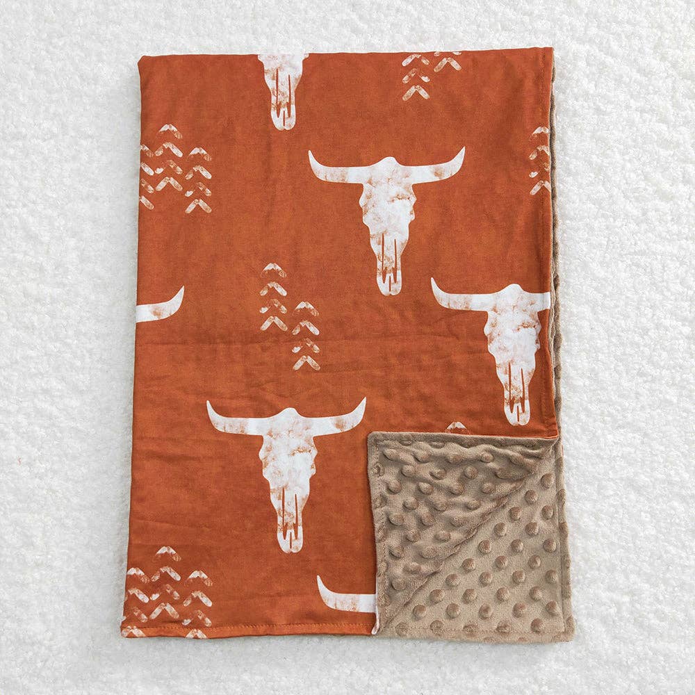 Western Cow Skull Minky Blanket PREORDER!