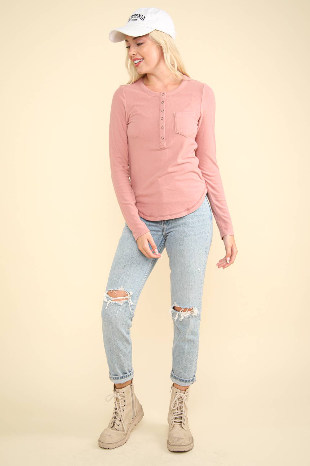 Soft brushed solid knit casual top