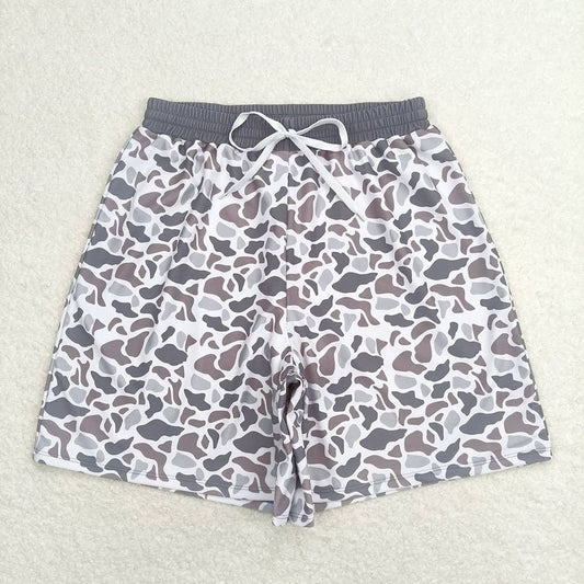 Gray Mens Camo Shorts