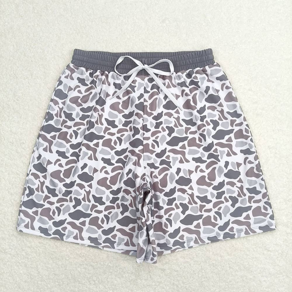 Gray Mens Camo Shorts