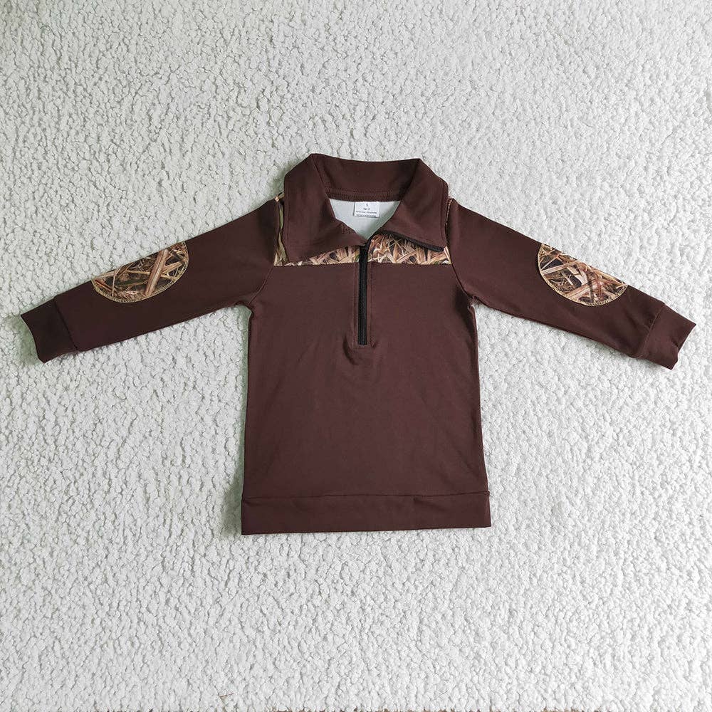 Brown Camo Pullover