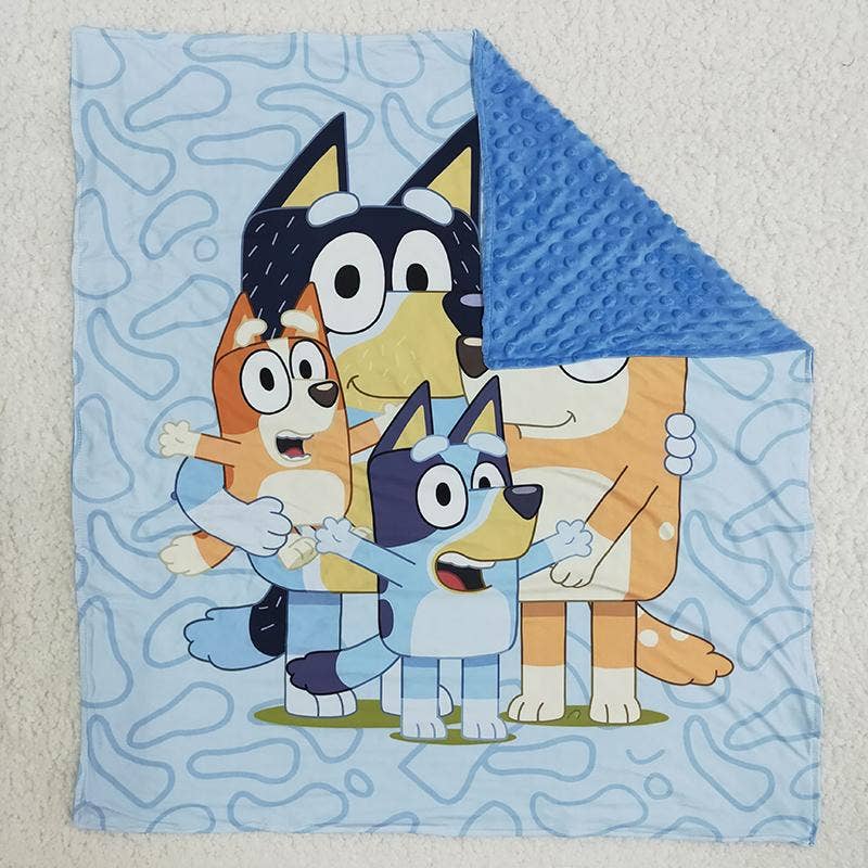 “Blue Dog & Family” Minky Blanket