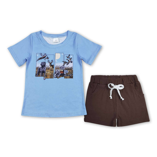 Duck, Dog & Deer Shirt with Shorts Set