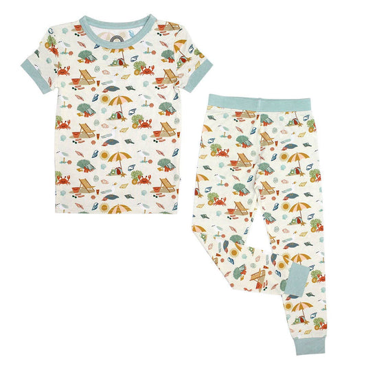 Beach Bamboo Kids Pajamas - Beach Day, Short Sleeve/Pants