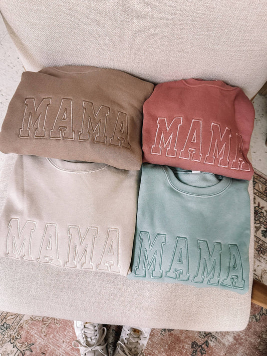 Neutral Embroidered MAMA Sweatshirt