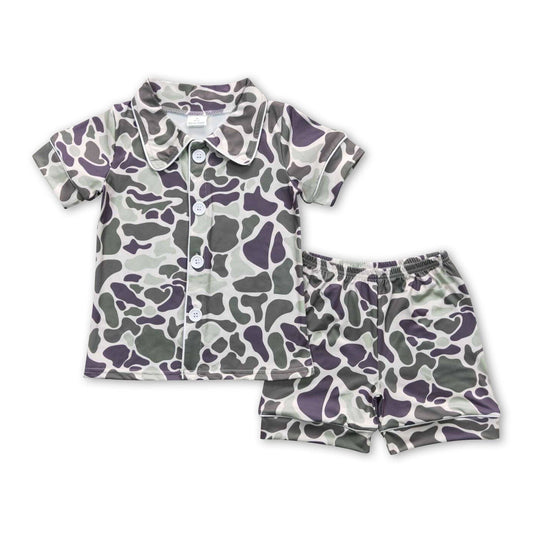 Camo Button Up PJ Set