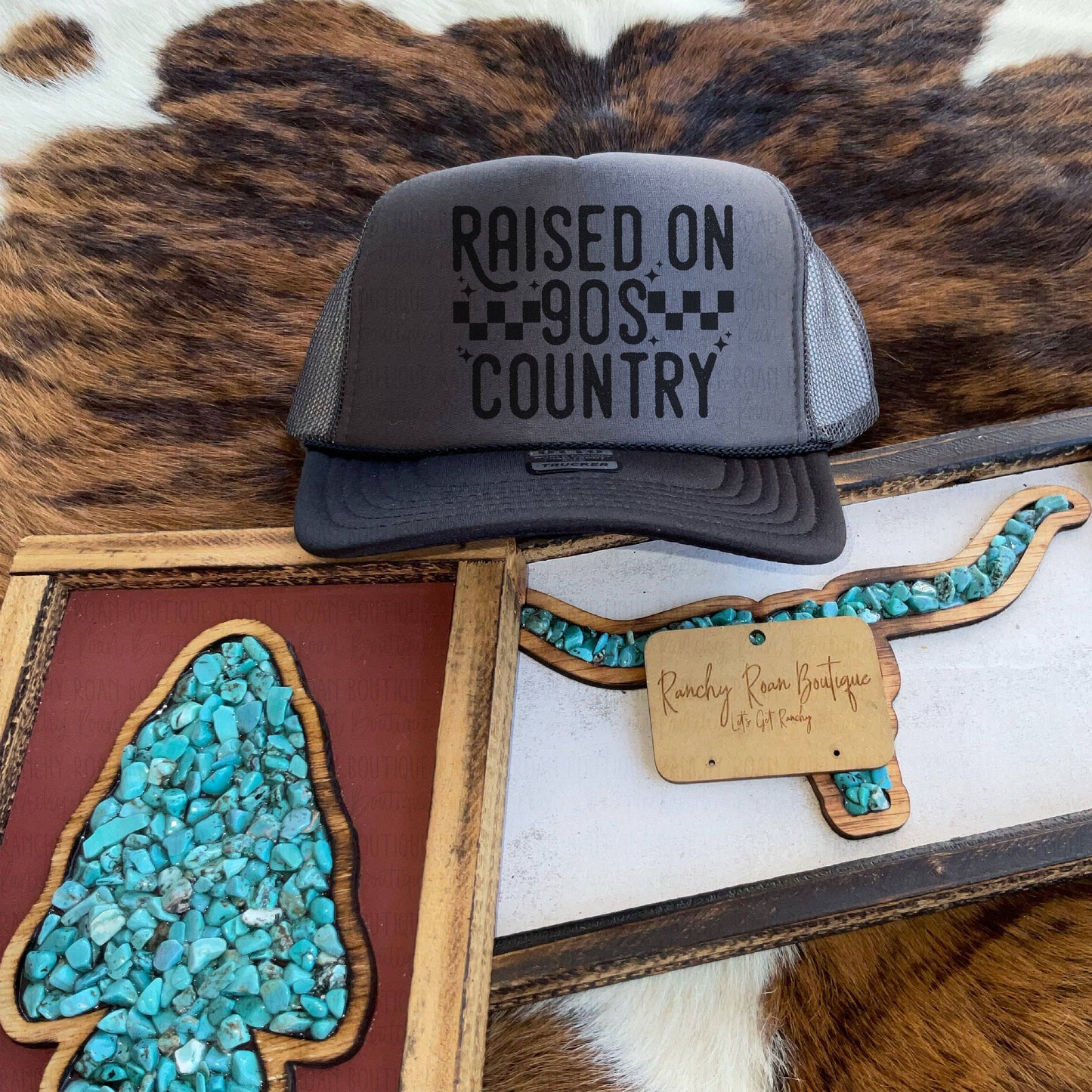 Raised On 90s Country Western Foam Front Trucker Hat