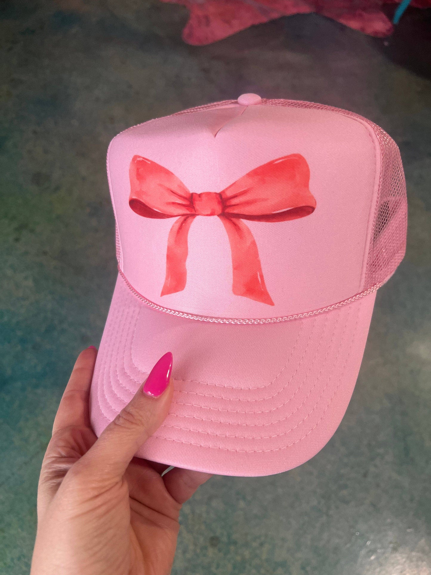 Pink Bow Coquette - Foam Trucker Cap - Multiple color option