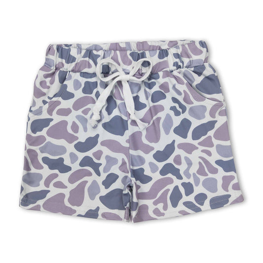 Gray Camo Pocket Shorts